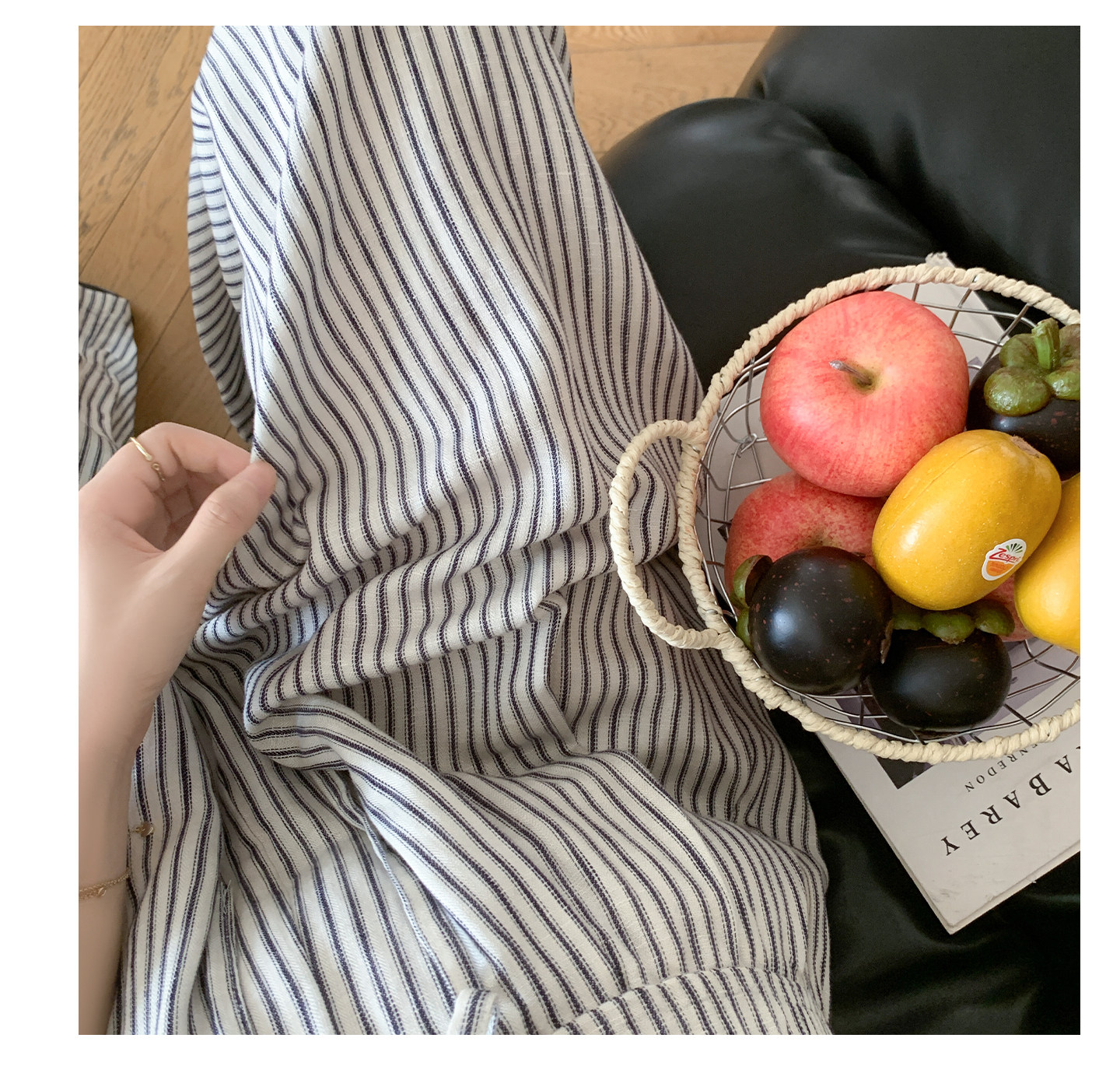 Zma Vertical Stripe Linen ● Maternity Pants Summer Thin Style 2026 Summer Collection Relaxed Loose Wide-Leg Pants Pregnancy Long Pants — 10