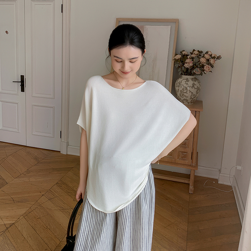 Zma Relaxed Fit Maternity Outfit Summer New Batwing Short Sleeve Top Loose Striped Maternity Wide-Leg Pants Zma Relaxed Fit Maternity Outfit Summer New Batwing Short Sleeve Top Loose Striped Maternity Wide-Leg Pants