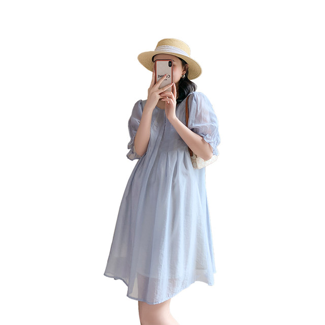 ZMA maternity wear summer ໃຫມ່ chiffon dress summer ວ່າງແມ່ skirt ຂອງແມ່ຍິງ summer ຝຣັ່ງ skirt ຍາວ trendy