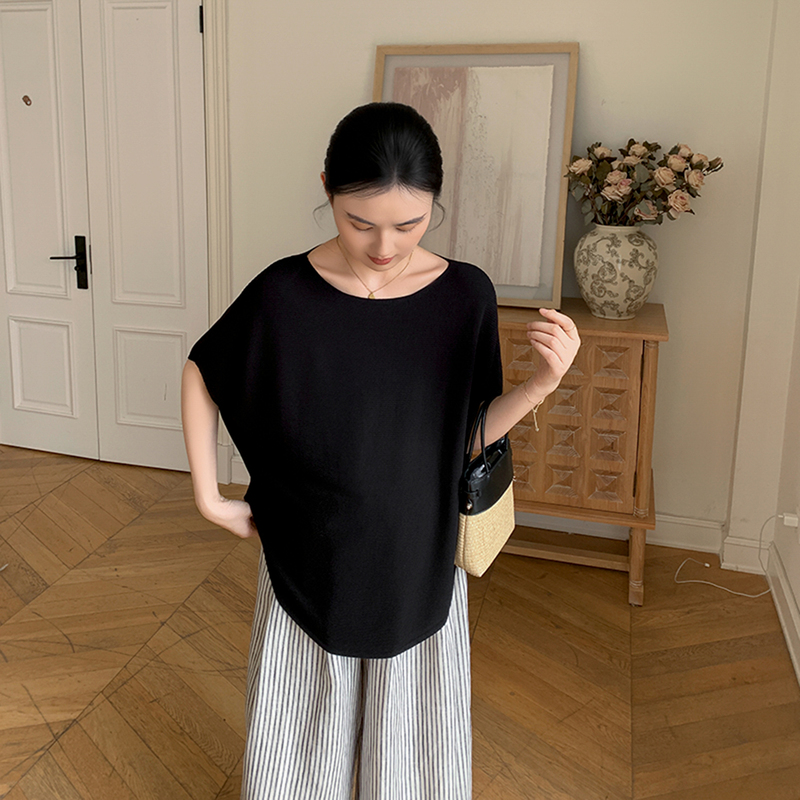 Zma Relaxed Maternity Wear Set 2026 Summer New Round Neck Batwing Sleeve Top Maternity Loose Wide-Leg Pants Zma Relaxed Maternity Wear Set 2026 Summer New Round Neck Batwing Sleeve Top Maternity Loose Wide-Leg Pants