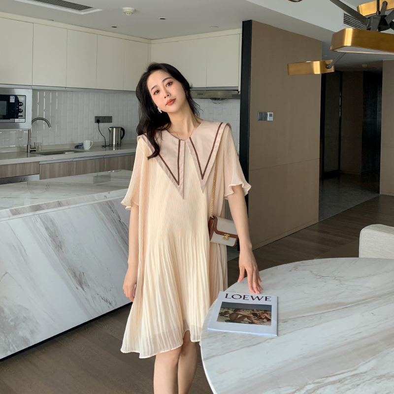 ZMA pregnant woman summer dress chiffon large size skirt summer gentle wind summer pregnant woman skirt women Spring Summer