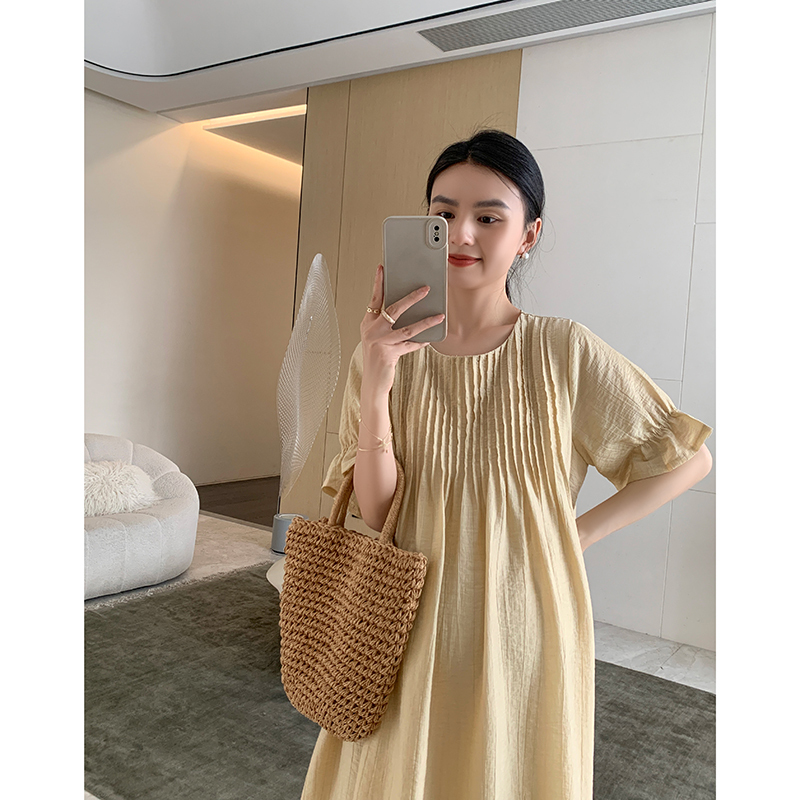 Zma Light Luxury Maternity Wear New Style 84% Tencel Maternity Dress Summer Fashionable Summer Maternity Dress for Women Summer