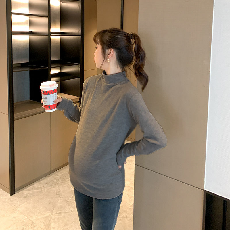 ZMA half turtleneck maternity dress autumn and winter bottoming shirt with winter maternity sweater autumn bottoming top fashion