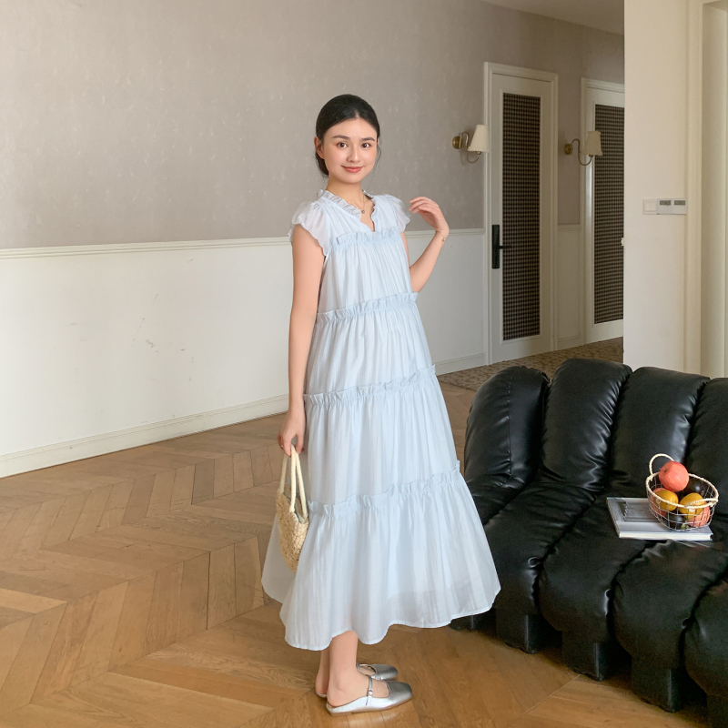 Zma Pure Style Maternity Dress for Women 2026 Summer New A-Line Layered Dress Loose Long Dress for Pregnancy Summer Zma Pure Style Maternity Dress for Women 2026 Summer New A-Line Layered Dress Loose Long Dress for Pregnancy Summer