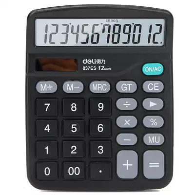 Deli calculator 837 Economical student financial accounting large screen solar dual power computer voice
