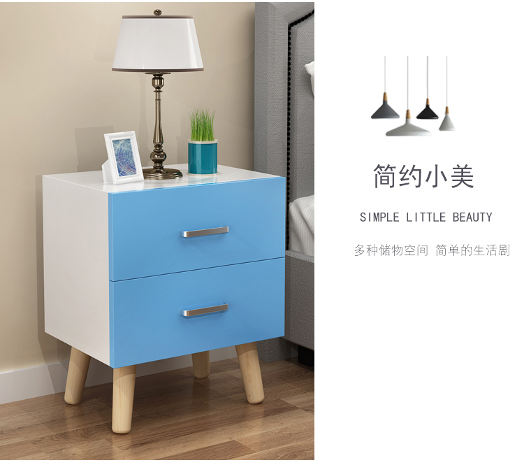 Tối giản hiện đại tủ đầu giường tủ lưu trữ đơn giản lưu trữ chân gỗ tủ phòng ngủ cạnh giường ngủ sáng tạo nội các tủ nhỏ - Buồng tủ cánh lùa