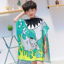 Childrens cartoon bath towel Bathrobe pure cotton absorbent childrens bathrobe Male and female childrens beach towel Baby cloak with hood cloak