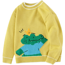 Balabala childrens clothing childrens sweaters boys and girls pullover sweaters autumn and winter 2024 new cartoon baby clothes