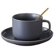 PANAVI ceramic mug mark cup with disc spoon coffee cup suit of milk cup creative minimalist tea set