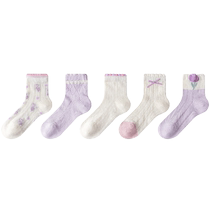 Sweet Tulip – chaussettes dété fines respirantes et non étouffantes pour enfants mignonnes chaussettes polyvalentes en Jacquard pour filles