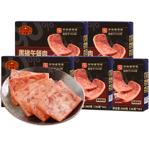 Golden Fragrance Time-honored Black Pepper Flavored Black Pork Luncheon Meat 180g*5 boxes Pork content ≥90% single piece packaging