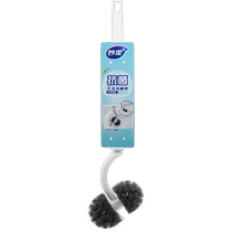 Miaojie double-ball antibacterial decontamination toilet brush household no-dead-corner wall-mounted bathroom brush single pack
