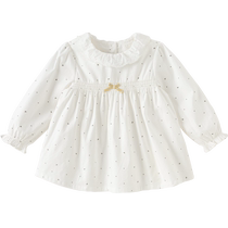 David Bella childrens shirts spring 2024 new girls casual cotton shirts baby tops childrens clothing