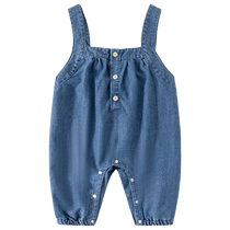 Banxidi baby pants summer new mens and womens baby casual trousers spring and autumn childrens denim overalls