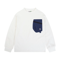 EBAER childrens long-sleeved T-shirt mens spring and autumn 2024 new pure cotton antibacterial girls tops medium and large childrens pullover