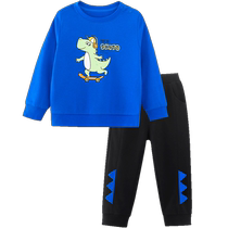 Piggy Banner Childrens Clothing 2024 Spring New Childrens Suit Childrens Boys Tops and Pants Two-piece Set Baby Trendy