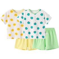 () Ubiyi Childrens Suit Girls Short Sleeve Shorts Two-piece Set Medium and Large Children Summer Childrens Clothes Thin Style
