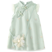 Ban Xidi girls cheongsam dress summer dress childrens Chinese style Hanfu one-year-old baby dress summer childrens dress