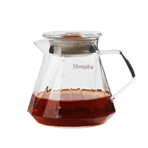 Mongdio diamond type hand-brewed coffee sharing pot high borosilicate transparent heat-resistant glass eight-heart diamond type 600ML
