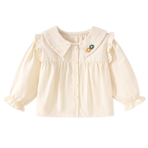 Banxidi Girls Shirts Autumn Clothes 2024 New Fashionable Baby Tops Childrens Dolly Shirts Spring and Autumn Childrens Shirts