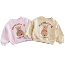 Mark Jenny Girls Doll Bear Loose Shoulder Sweater Childrens Super Comfortable Cotton Top Autumn New Style