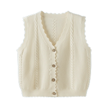 Autumn Vest Girls 2024 Big Children Autumn and Winter Knitted Sweaters Childrens Autumn Clothes Apricot Vest Sleeveless Little Girls Vest