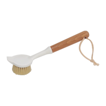 Miaoran beech wood long-handled cleaning brush household pot washing brush dishwashing brush kitchen hanging sink stove brush 1 piece