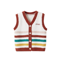 Manxi Childrens Half Velvet Vest Trendy 2023 Autumn and Winter New Girls Lamb Vest Boy Baby Warm Childrens Clothing