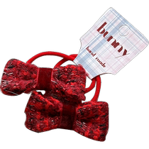 Laxia Leah childrens hair ring red New Years hair decoration New Chinese New Year Butterfly knot head rope baby rubber band girl headwear