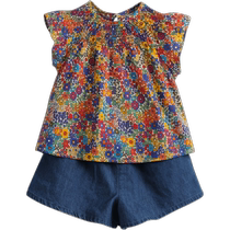 (Lufu) Marc Jenny 2024 new summer style girls garden pure cotton short-sleeved suit
