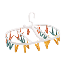 Shunyi multi-clip clothes drying rack household colorful sock drying artifact folding multi-functional clothes rack for student dormitories