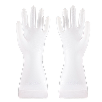 HOUYA dishwashing gloves womens durable short household latex cleaning housework laundry waterproof 2 pairs