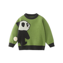 Qi Qi Xiong Boys Sweater Winter Casual Knitted Sweater 2023 New Baby Clothes Bottoming Boys Top Childrens Clothing