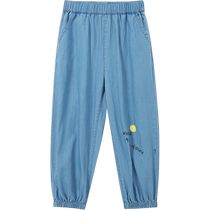 Mini Balabala childrens jeans summer style boys and girls baby sun protection and anti-mosquito long pants