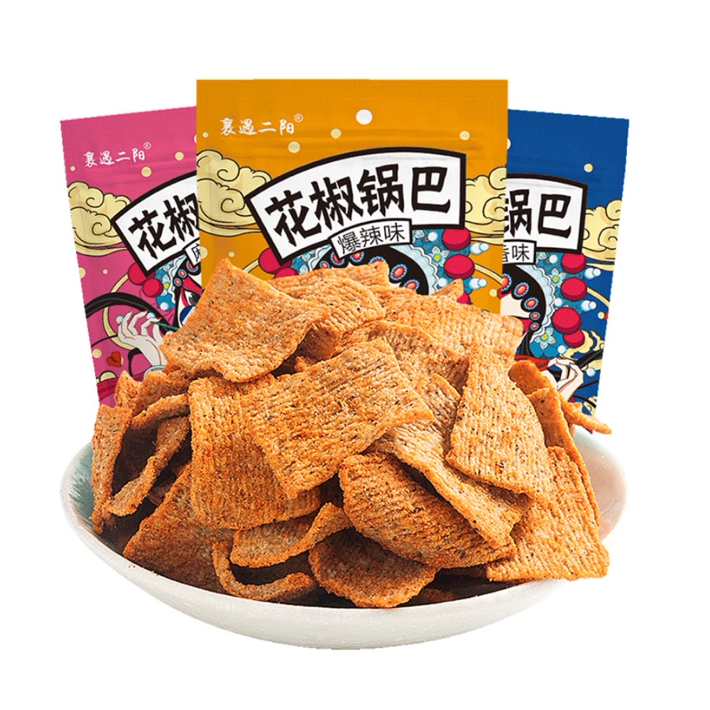 襄遇二阳可啦哆花椒锅巴108g网红二阳薯片休闲小吃食品膨化小零食