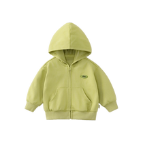 Qi Qi Xiong boys hooded sweatshirt jacket spring and autumn childrens spring tops boy baby clothes open placket 2024 new