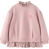 David Bella girls sweatshirt childrens tops womens 2024 autumn new style girls fake two-piece round neck clothes childrens clothing