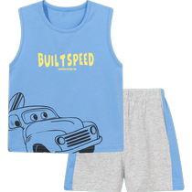 Beibeiyi boys summer suit thin sleeveless vest shorts two-piece set childrens fashionable summer baby clothes