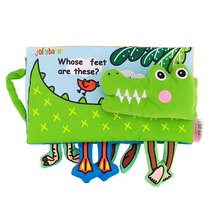 jollybaby 0-3 years old baby infant early education toy book can not be torn three-dimensional cloth book toy crocodile cloth book