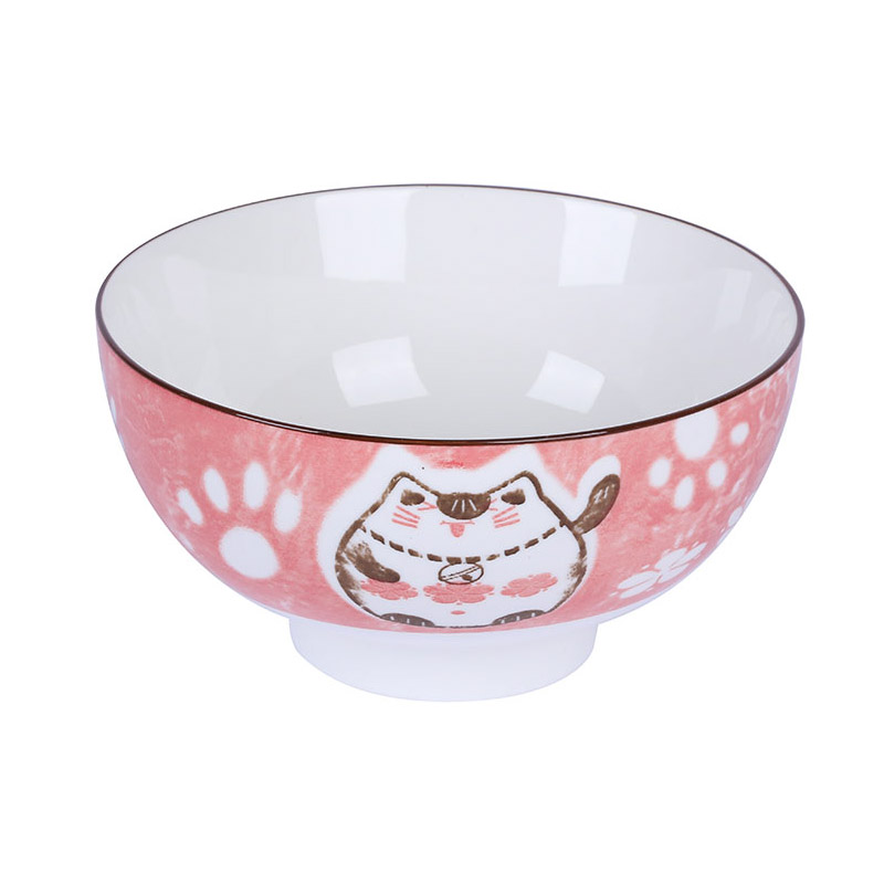 Arst/cheng DE plutus cat under the glaze made pottery bowls, dishes, 4.5 inches tall millet rice bowl bowl of tableware