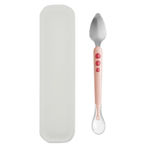 Jingqi baby sawtooth double-headed mud scraping spoon baby food supplement tableware childrens fruit digging and scraping spoon childrens tools