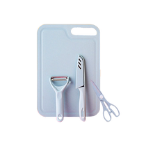 March 3 knife board four-piece set of stainless steel kitchen knives cutting board fruit peeling knife household full set of food supplement knives