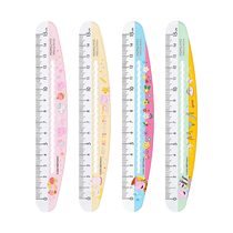 KOKUYO straight ruler light color planet wave curved ruler for primary school students multi-functional safety rounded corners Peppa Pig