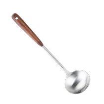 Shuke walnut stainless steel soup spoon household long handle soup special large spoon 304 food grade 1 piece