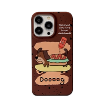 Cute dachshund iPhone15pro mobile phone case Apple 14promax two-in-one 13 film 12 hard xr xs