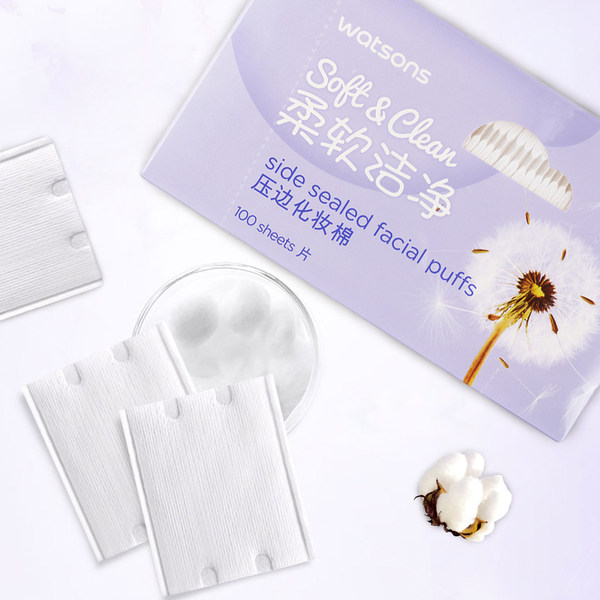Wastsons 屈臣氏 压边化妆棉 100片*6盒 天猫优惠券折后￥37包邮（￥42-5）