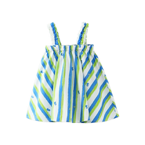 Qiqi Xiong Girls Dress Summer Beach Resort Style Baby Girl Printed Suspender Skirt 2024 New Summer Dress for Women