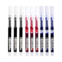 True color straight liquid ball pen quick-drying gel pen water pen red black blue student signature pen large capacity