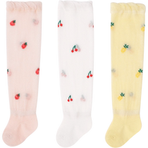 Xuwei baby stockings summer ultra-thin pure cotton newborn baby over-the-knee summer mesh socks