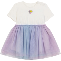 Maradin childrens clothing baby girl short-sleeved dress 2021 summer new style rainbow color gradient mesh baby crawler suit
